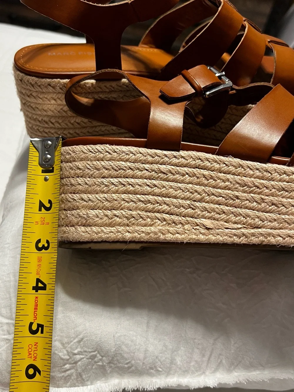 Marc Fisher Joven Espadrille Wedge Sandals in brown leather | Women’s 9.5